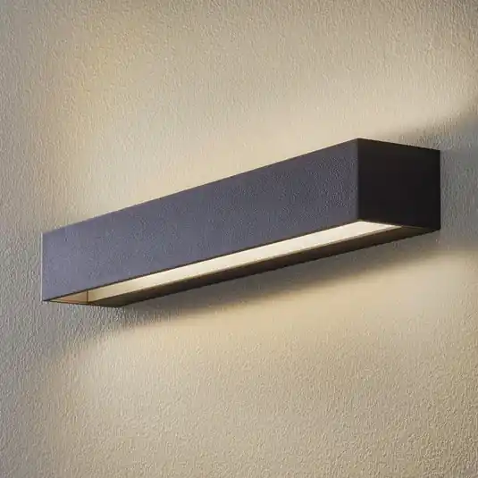 Biztonságos vásárlás BEGA Studio Line fali lámpa széles fekete/alu 50cm