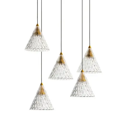 LEDS-C4 Veneto LED függő lámpa bőv. öt izzós arany Azonnali szállítás