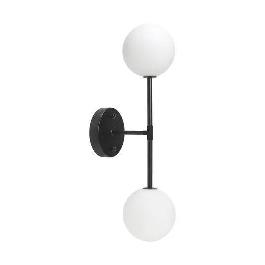 PR Home Sigma D fali lámpa, fekete/opál, 2 lámpás, 49 cm-es üveg Gyors kiszállítás