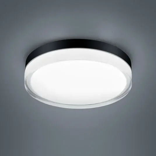 Helestra Tana LED-es mennyezeti lámpa, fekete, Ø 28 cm Prémium