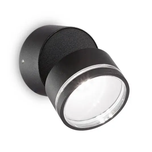 Vásárlói kedvenc Ideal Lux Omega Round LED fali lámpa 4000 K fekete