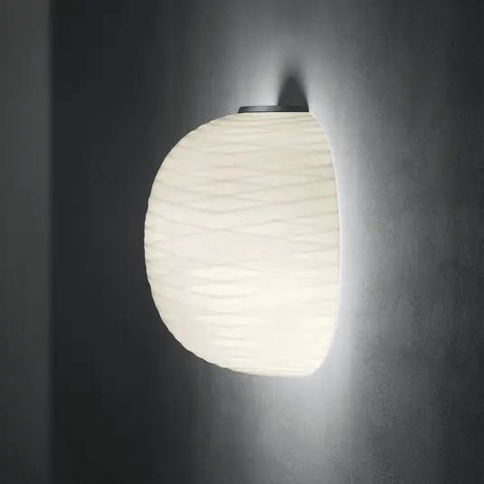 Foscarini Gem félig fali lámpa üvegből, grafitból Akciós ár