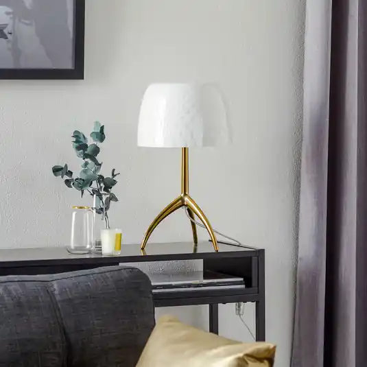 Foscarini asztali világítás Lumiere 30, 45 cm, buboréküveg, dimmelhető Gyors szállítás
