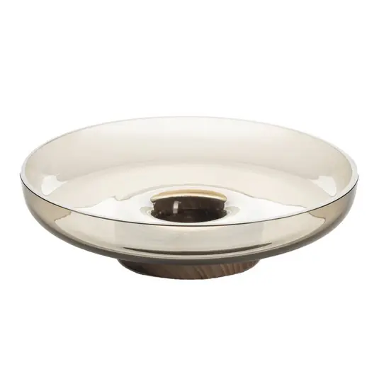 Artemide Bontà tál, szürke, Ø 26 cm, üveg, fa Újdonság