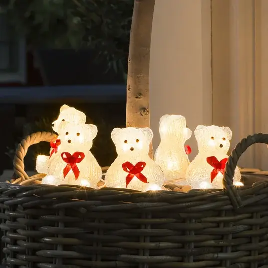 Medve LED világító figura, 5 darabos fényfüzér Vásárlói kedvenc