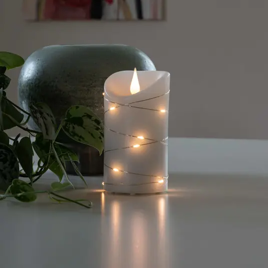 LED viaszgyertya fehér Fény színe meleg fehér 13.5 cm Expressz szállítás