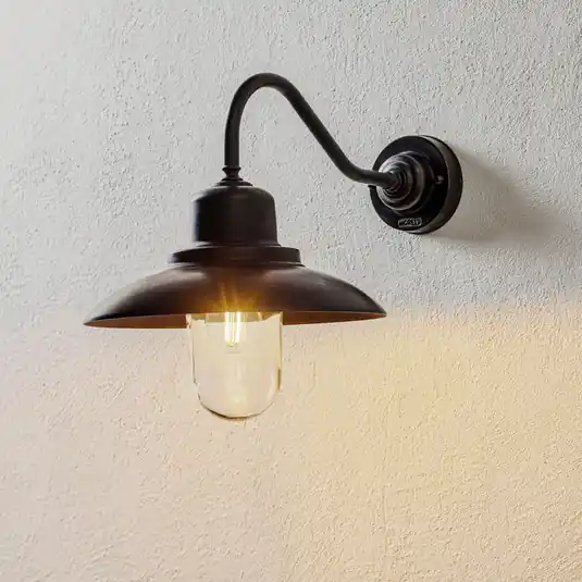 Árengedmény Kültéri falilámpa Patio, fényezett s.réz, ívelt