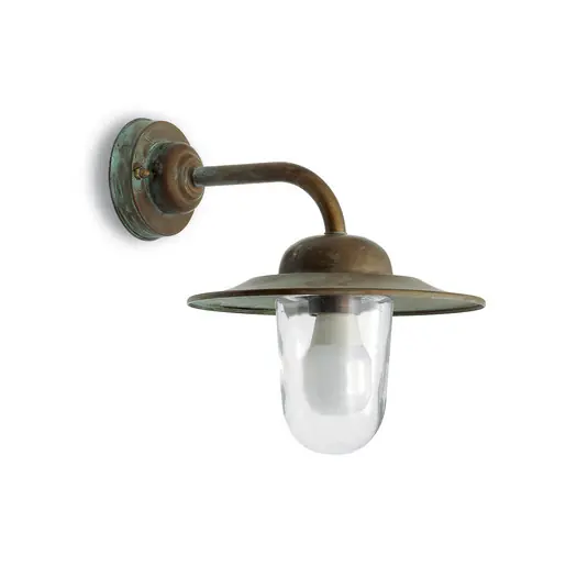 Outlet Casale kültéri fali lámpa, sárgaréz, üveg, IP44, vetület 30 cm