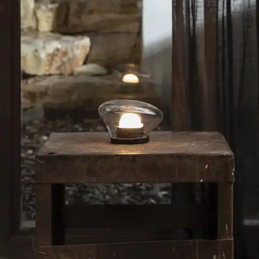 Karman Agua LED asztali lámpa Ø13cm üveg átlátszó Kiárusítás