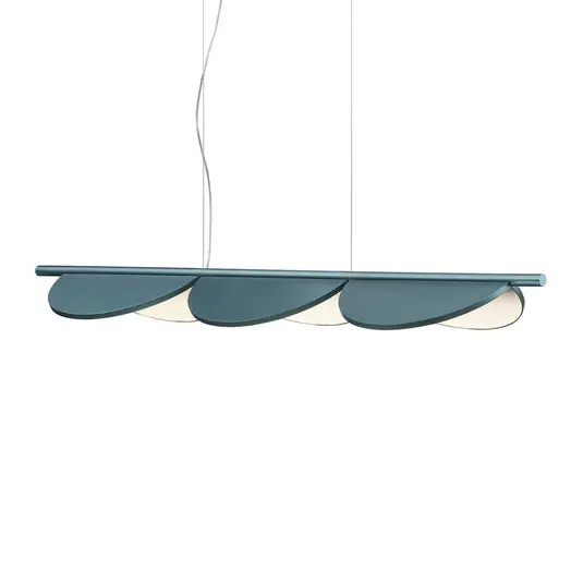 Biztonságos vásárlás FLOS Almendra Linear LED függőlámpa 3-izzós, kék