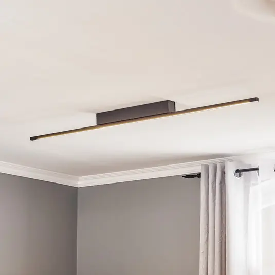 Quitani LED-es mennyezeti lámpa Tolu, fekete, 118 cm Kedvezményes ár
