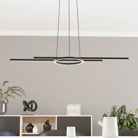 Végkiárusítás LED függőlámpa Zillerio-Z fekete ZigBee CCT dim Zillerio-Z fekete ZigBee
