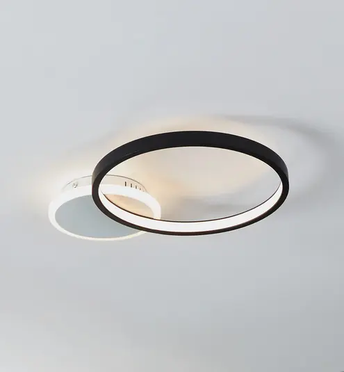 LED mennyezeti lámpa Gafares, fekete alumínium 41 cm távirányító CCT Azonnal elérhető