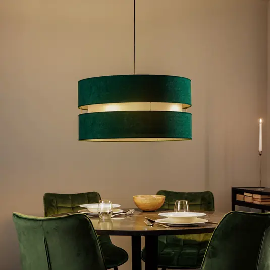 Újdonság Lógó világítás Duo, zöld/arany, Ø 60 cm, 1 lámpás