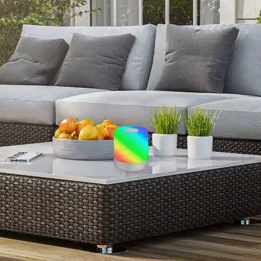 LED újratölthető asztali lámpa Smal, króm, RGBW, műanyag, 7 cm Legjobb ár
