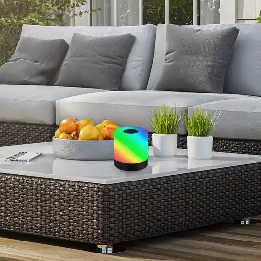 LED-es újratölthető asztali lámpa Smal, fekete, RGBW, műanyag, 7 cm Vedd meg online