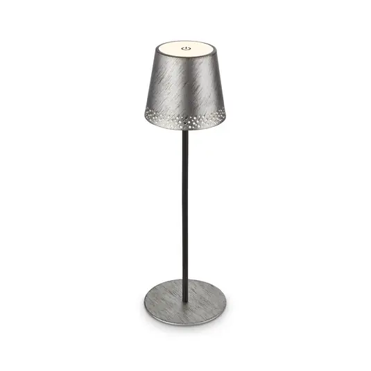 Kiki LED-es újratölthető asztali lámpa, antik ezüst, IP44, 3000K Akciós ár