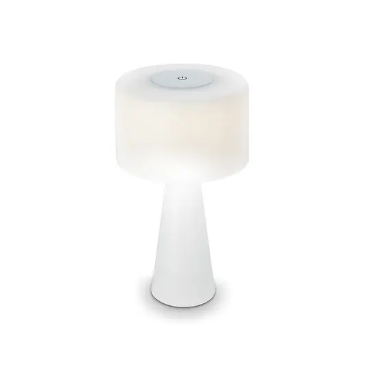 Utolsó esély LED asztali lámpa Halo, elemmel működő, fehér színű
