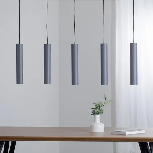 Brenta lógó világítás, szürke, acél, hossz 110 cm, 5 izzós Alacsony ár