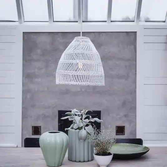 Árengedmény PR Home függőlámpa, Maja Outdoor, Ø 53 cm, fehér, rattan