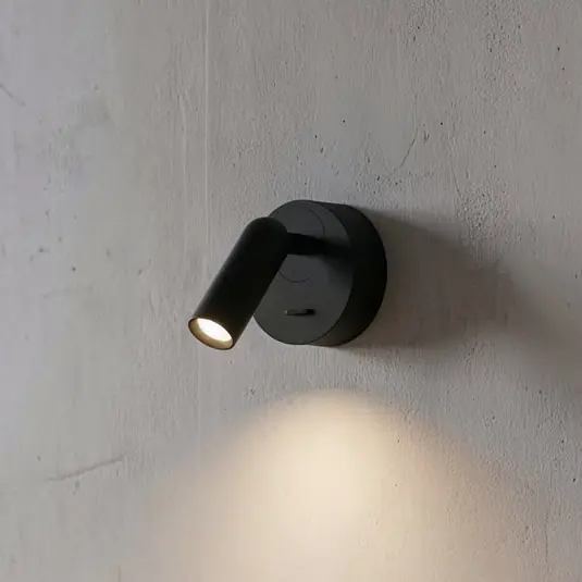 Expressz szállítás Ideal Lux LED fali spotlámpa Bean, Ø 7 cm, fekete fém/üveg