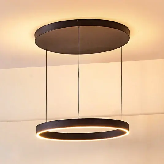 Lucande LED-es függőlámpa Philine, Ø 60 cm, fekete, vas Ne maradj le