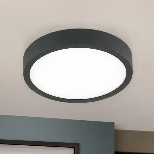 LED mennyezeti lámpa Bully fekete színben, 3,000 K, Ø14cm Biztonságos vásárlás