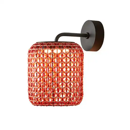 Bover Nans A LED kültéri fali lámpa, piros, Ø 21,6 cm Gyors szállítás