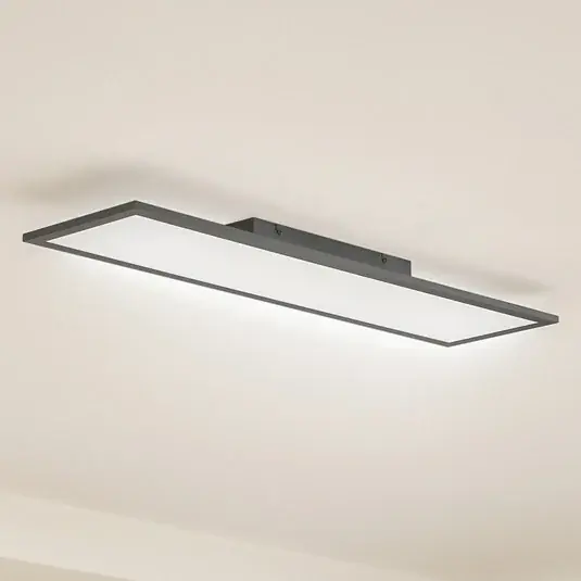Expressz szállítás Lindby LED panel Enhife, fekete, 80 x 20 cm, fém, 4,000K