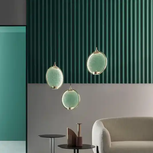 Horo S3 LED függőlámpa, zöld, három izzós Kedvezmény