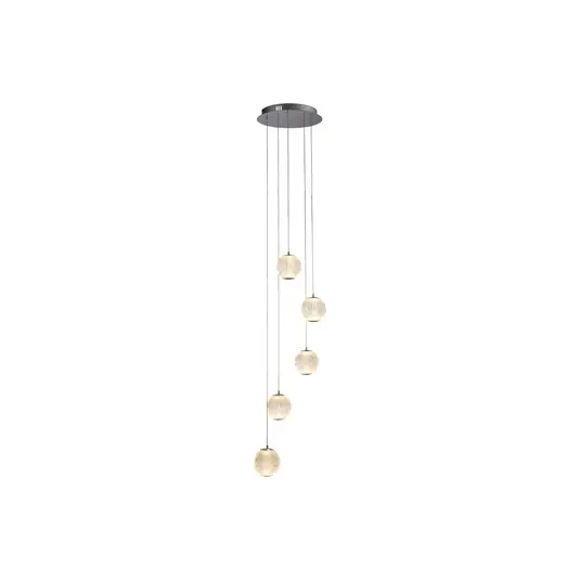 Akció LED függőlámpa Allure, króm, kerek, 5 lámpás, 5 lámpás