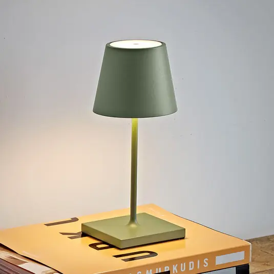 Nuindie mini LED-es újratölthető asztali lámpa, USB-C, zsályazöld, szabályozható Ne maradj le