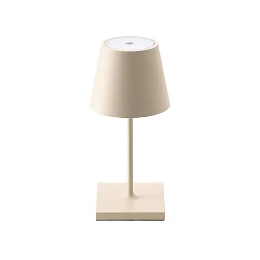 Nuindie mini LED-es újratölthető asztali lámpa, USB-C, bézs, IP54, dimmelhető Olcsó