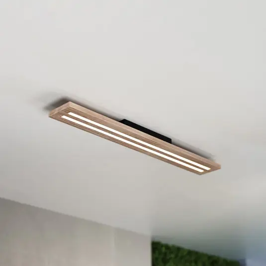 Woody LED mennyezeti lámpa, hossza 80 cm, tölgy/fekete, 3000 K Végkiárusítás