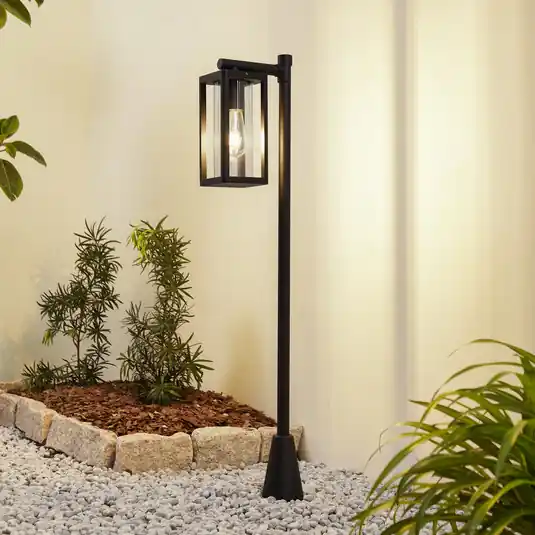Lucande Siveta ösvény világítás, 100 cm magas, fekete, E27, IP65 Csak ma