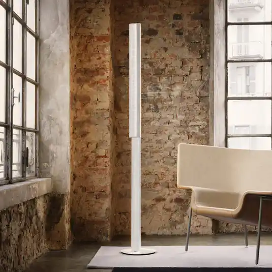 Korlátozott ajánlat Slamp LED állólámpa Modula twisted, kristály, világosszürke
