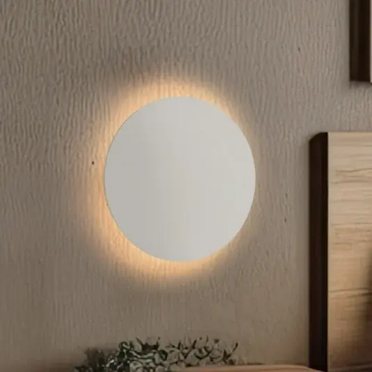 Exkluzív ajánlat Luna fali lámpa, bézs, indirekt fény, Ø 30 cm, acél