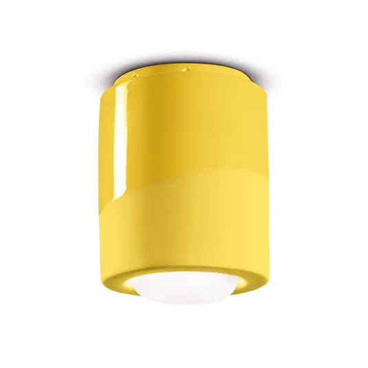 Rendeld meg most PI mennyezeti lámpa, hengeres, Ø 12,5 cm, sárga színű