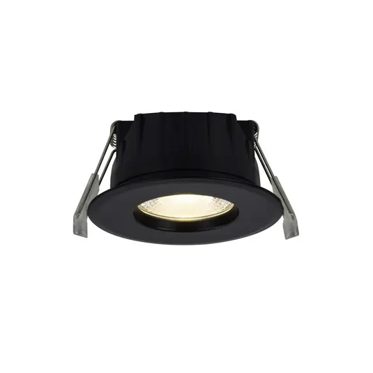 Biztonságos fizetés LED mennyezeti süllyesztett reflektor Rosalee, fekete, IP65, CCT kapcsoló