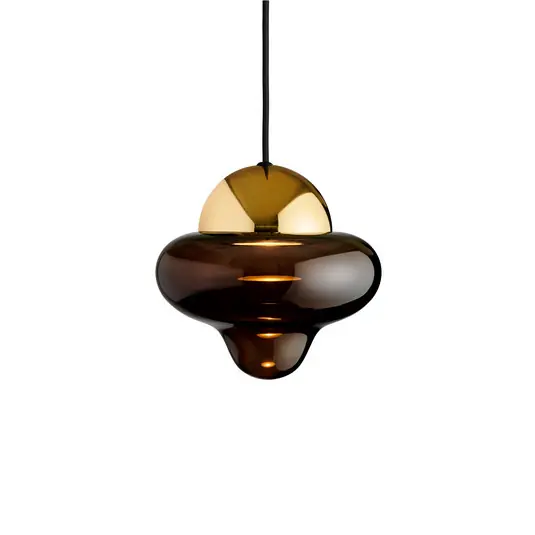 Korlátozott ajánlat Nutty LED lógó világítás, barna/arany színű, Ø 18,5 cm, üveg