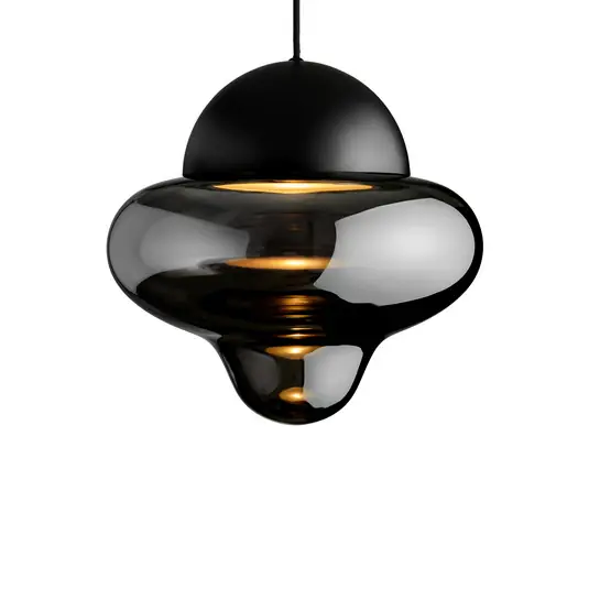 LED lógó világítás Nutty XL, füstszürke / fekete, Ø 30 cm Korlátozott ajánlat