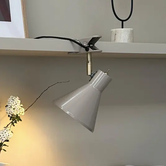 Dyberg Larsen csíptetős lámpa, barna, Ø 15 cm, acél Olcsó