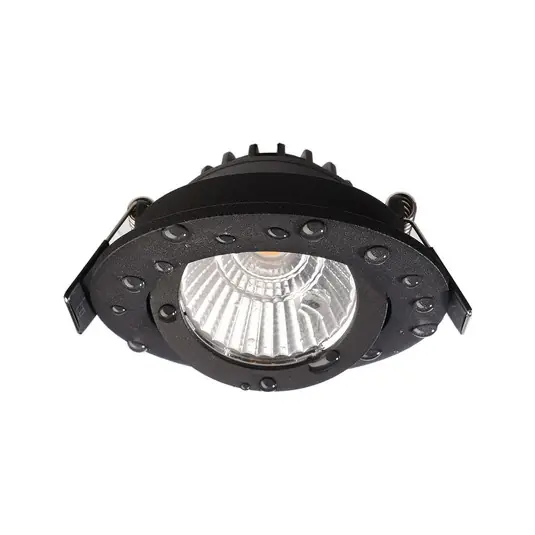 LED-es mennyezeti süllyesztett lámpa Dione, IP44, fekete, tompított és Újdonság