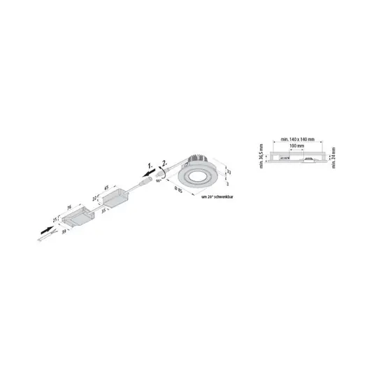 LED-es süllyesztett spotlámpa Eco SR 68 króm matt 3.000 K Ø 8,5 cm Bestseller