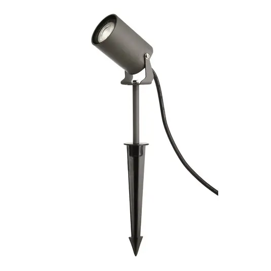 Földi tüskés spotlámpa Spiky, Ø 6 cm, szürke, forgatható, IP65, GU10 Vásárlói kedvenc