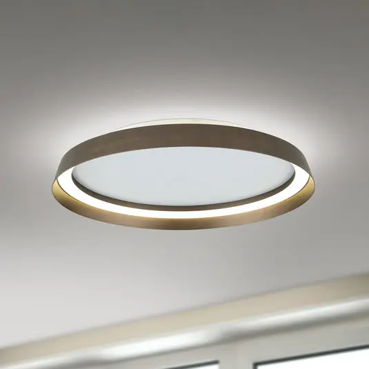 Legkelendőbb LED mennyezeti lámpa Manta, Ø 45 cm, alumínium/bronz, alumínium, fel/le,