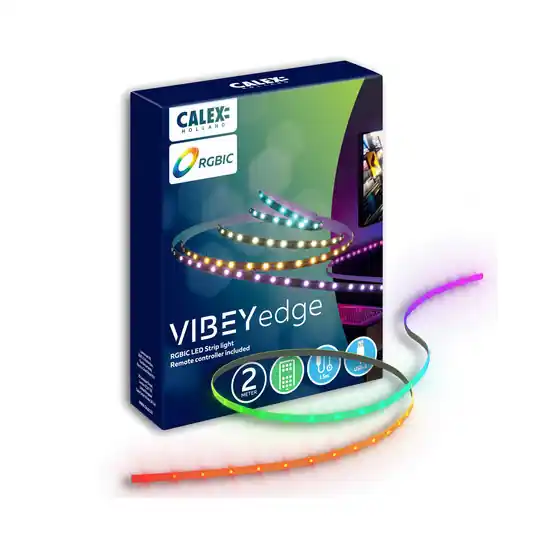 Calex LED-Strip Vibey, 2 m hosszú, USB, távirányító, RGBIC, CCT Kedvezményes ár
