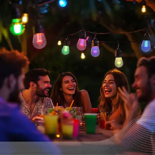 Calex LED fénylánc Vibey, 10 m hosszú, távirányító, RGBIC, CCT Expressz kézbesítés