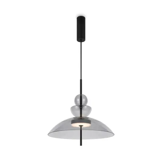 Vedd meg online Maytoni LED-es függőlámpa Bangkok, Ø 40 cm, világosszürke, üveg