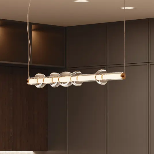Népszerű Maytoni Cosmo LED-es függőlámpa, sárgaréz, hossza 98 cm, üveg